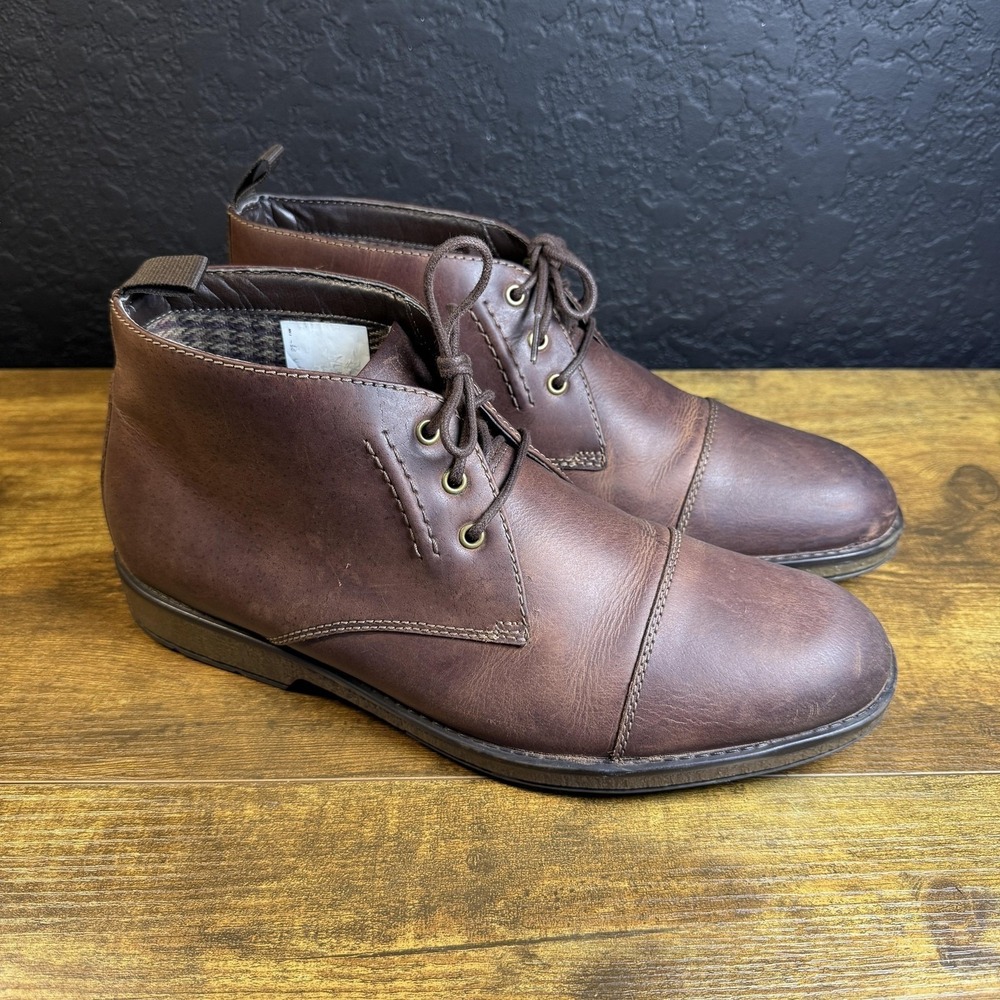 Clarks Tilden Top Brown Leather‎ Cap Toe Chukka Ankle Boot Mens Size 10